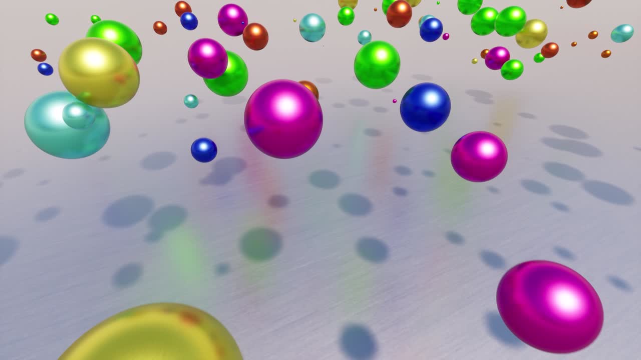 컬러 금속 공, 크롬 구, 추상적인 강철 구조, 4k