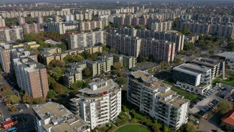 aerial view in budapest capitol city, autumn