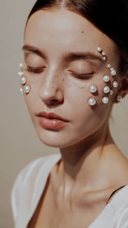ethereal portrait with pearl embellishments