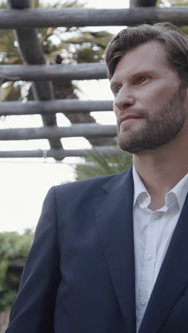 businessman in a suit outdoors