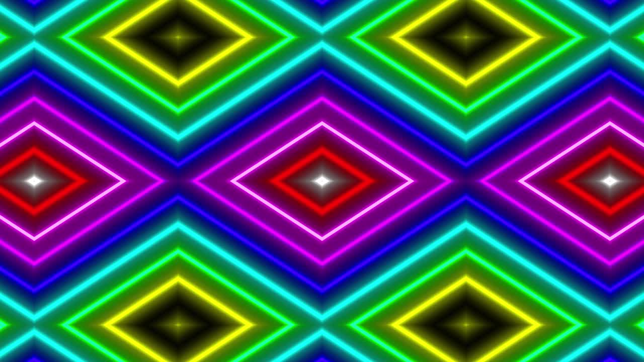 Neon geometric pattern illumination animation motion graphics