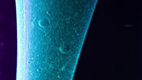 close-up of a blue and purple lava lamp