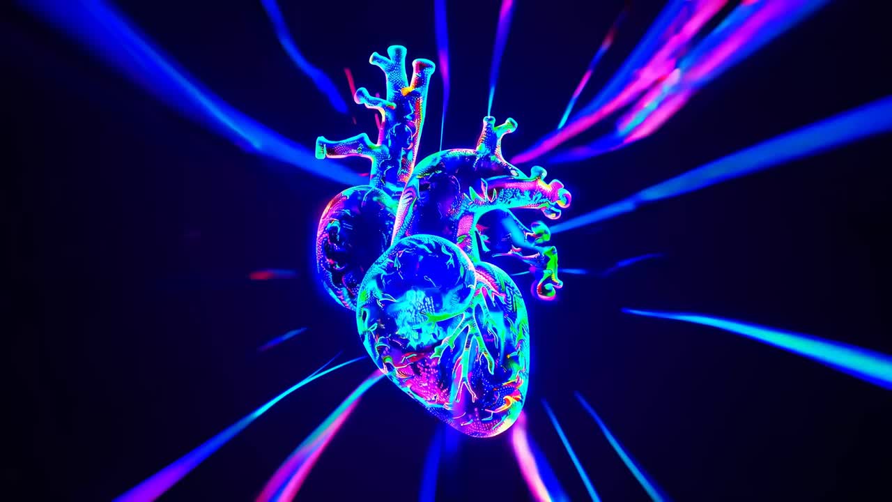 Abstract Glowing Heart Visualization