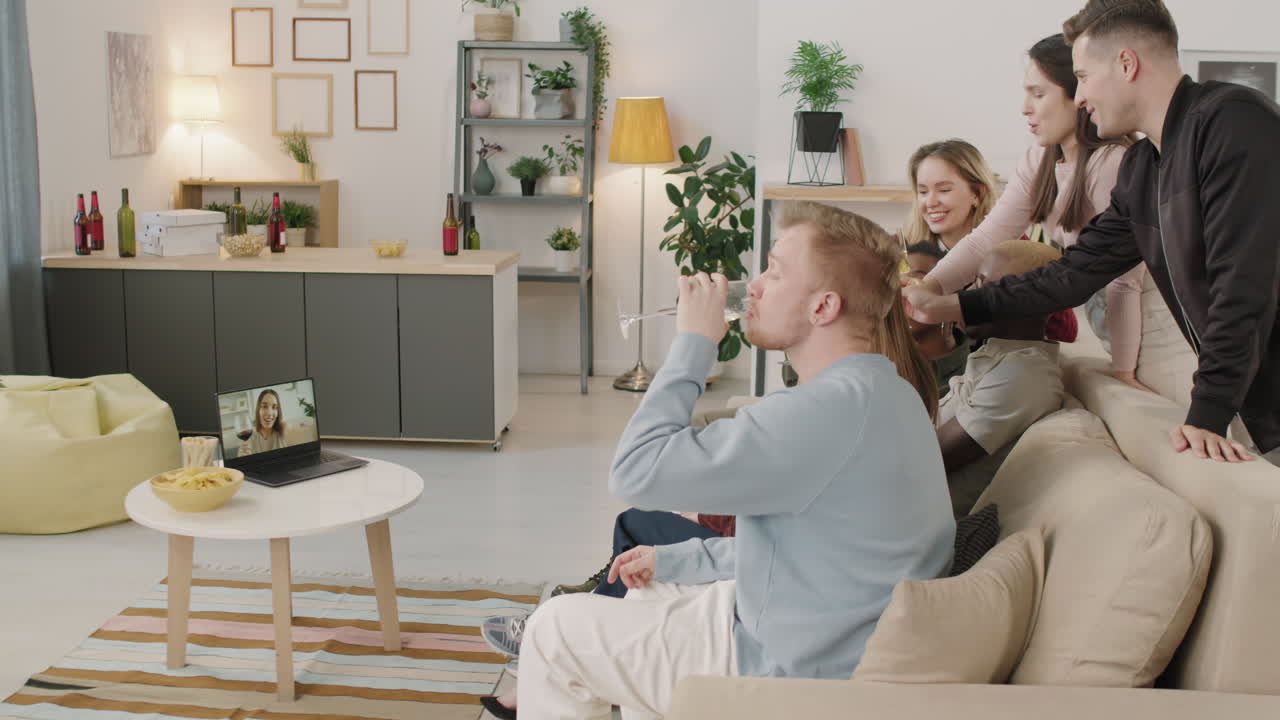 Happy People Talking on Video Call with Friend