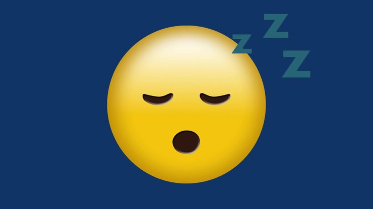 Animação de ícone de emoji sobre fundo azul
