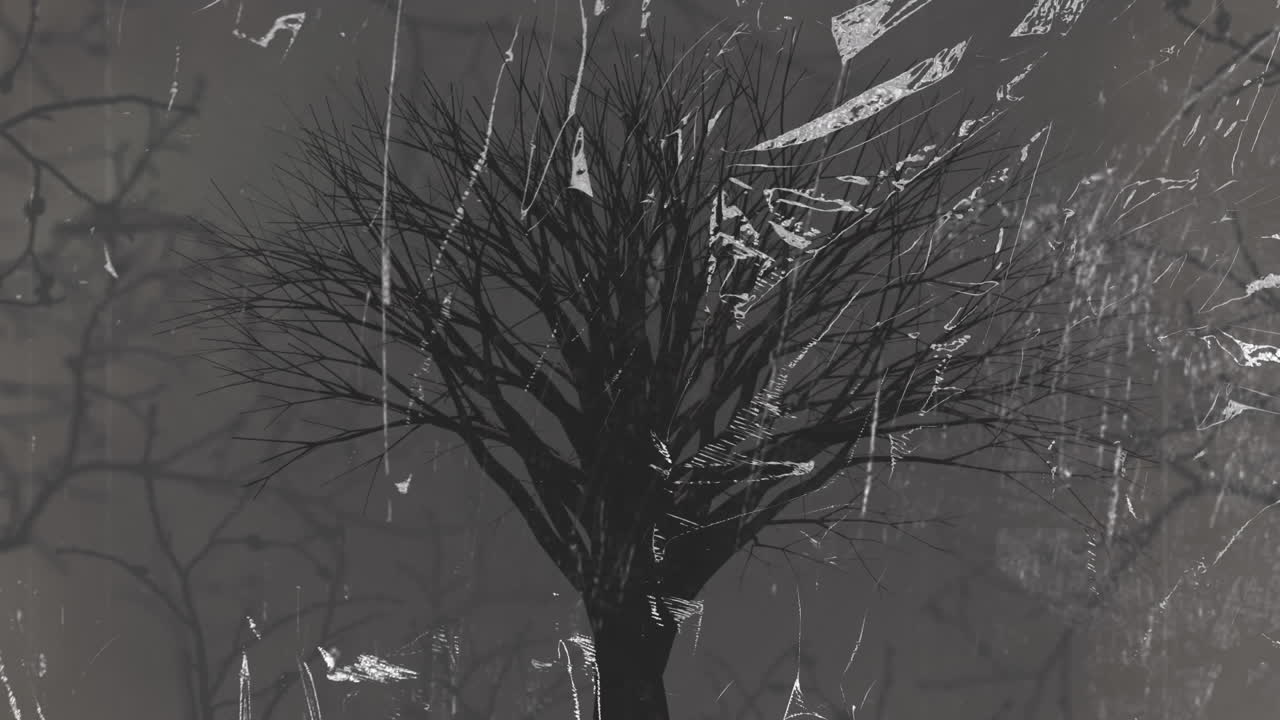 Animazione di un albero e di un motivo invecchiato in loop continuo.
