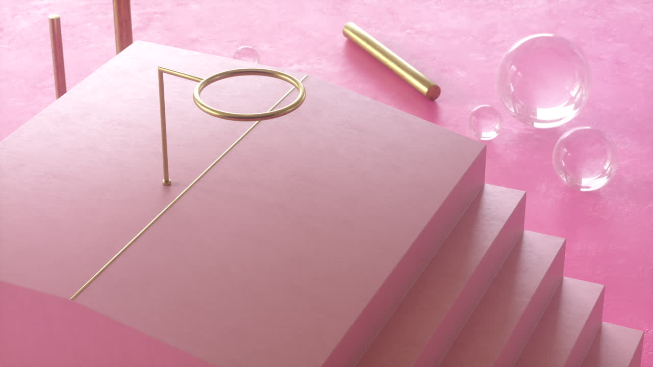 3D Liquid sphere falling through a golden ring. Infinite Loop Animation