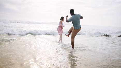 a couple enjoying a romantic moment on the beach