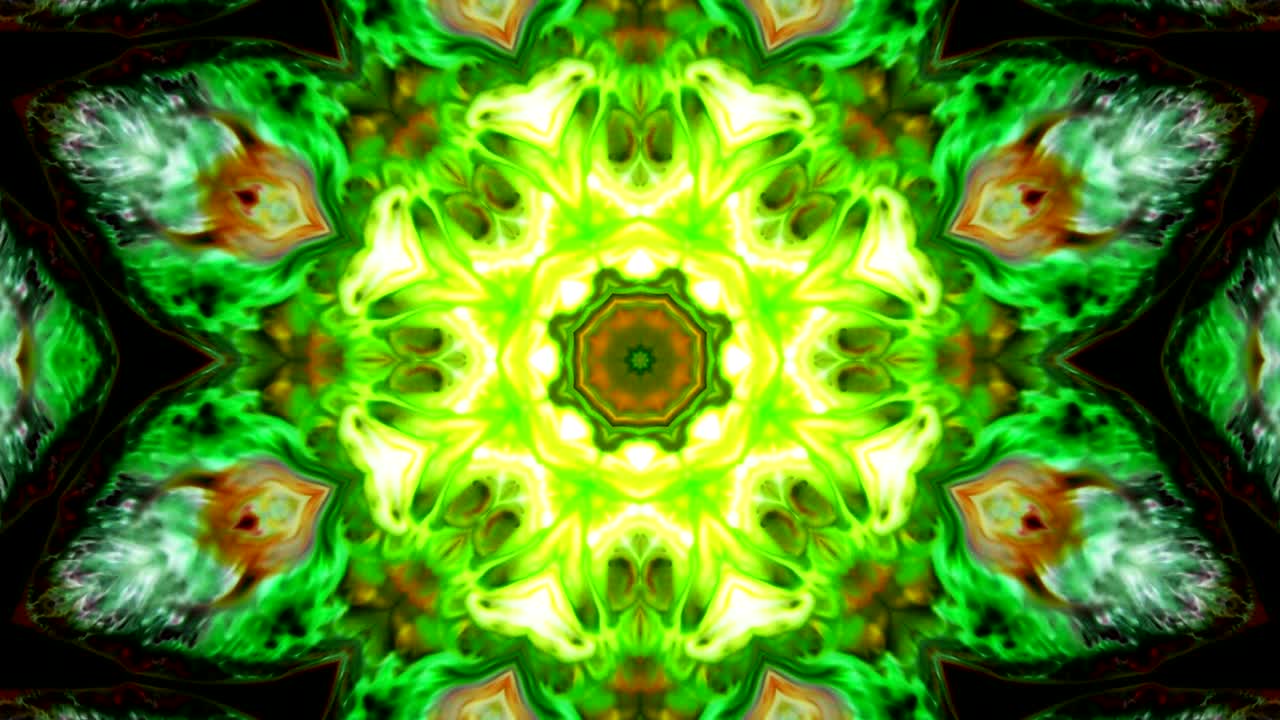 movimiento de caleidoscopio: círculos geométricos y formas de estrellas