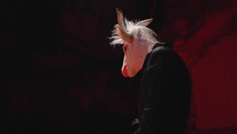 person in goat mask