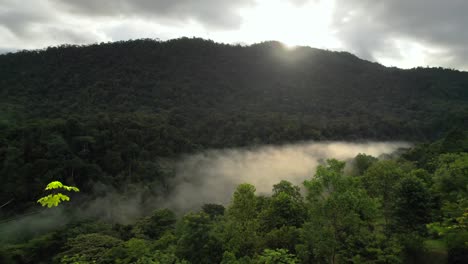 costa rica mountains foggy morning sunrise jungle