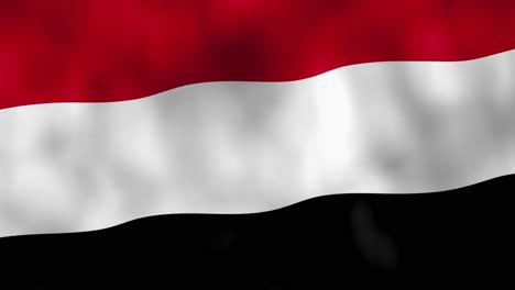 yemen country national flag illustrated motion graphic, copy space for text