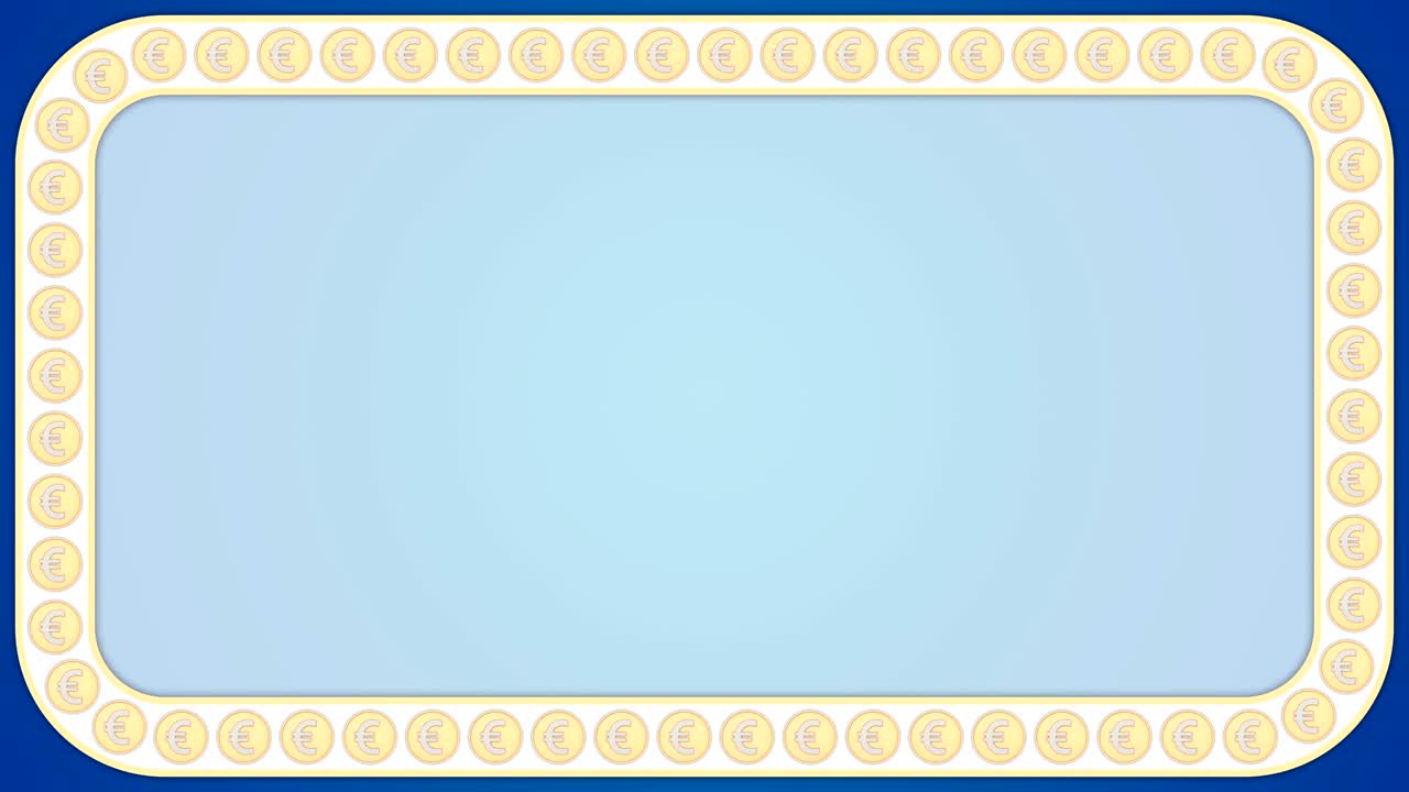 유로 동전 파란색 배경 직사각형 프레임