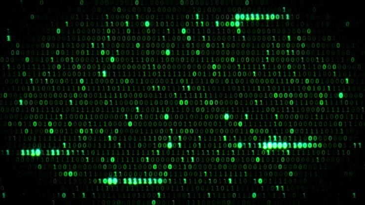 zero and one green binary digital code, computer generated seamless loop abstract motion background, new technology