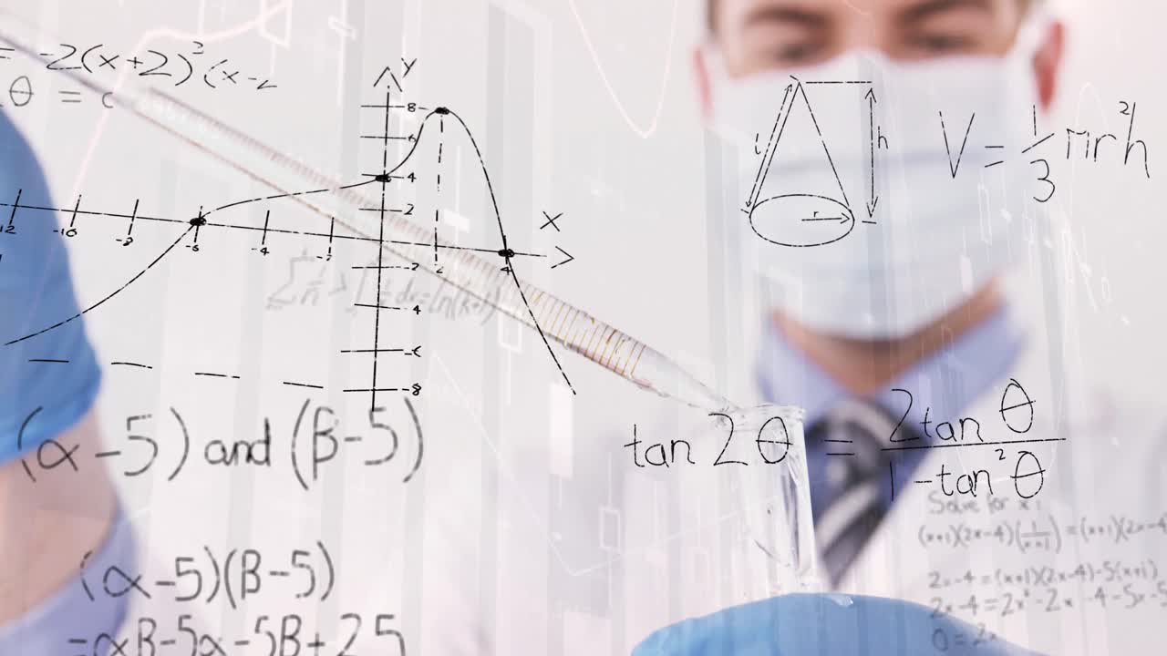 화학물질을 혼합하는 화학자 4k