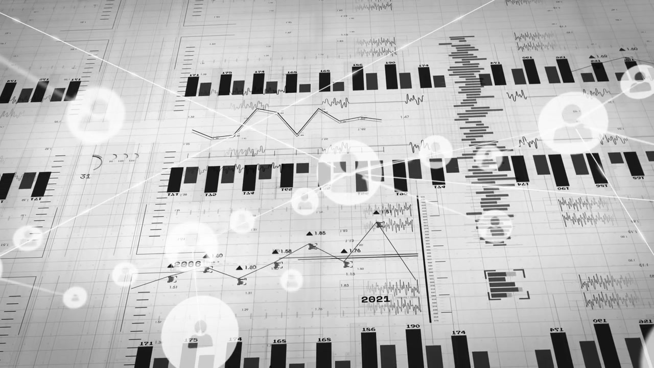 Animated Business Data Charts and Social Network Connections