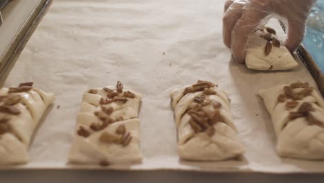 preparing homemade pecan pastries