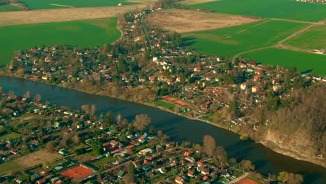 cernosice-drone-aerial-flight-vltava-river-farms-train-mountains-village