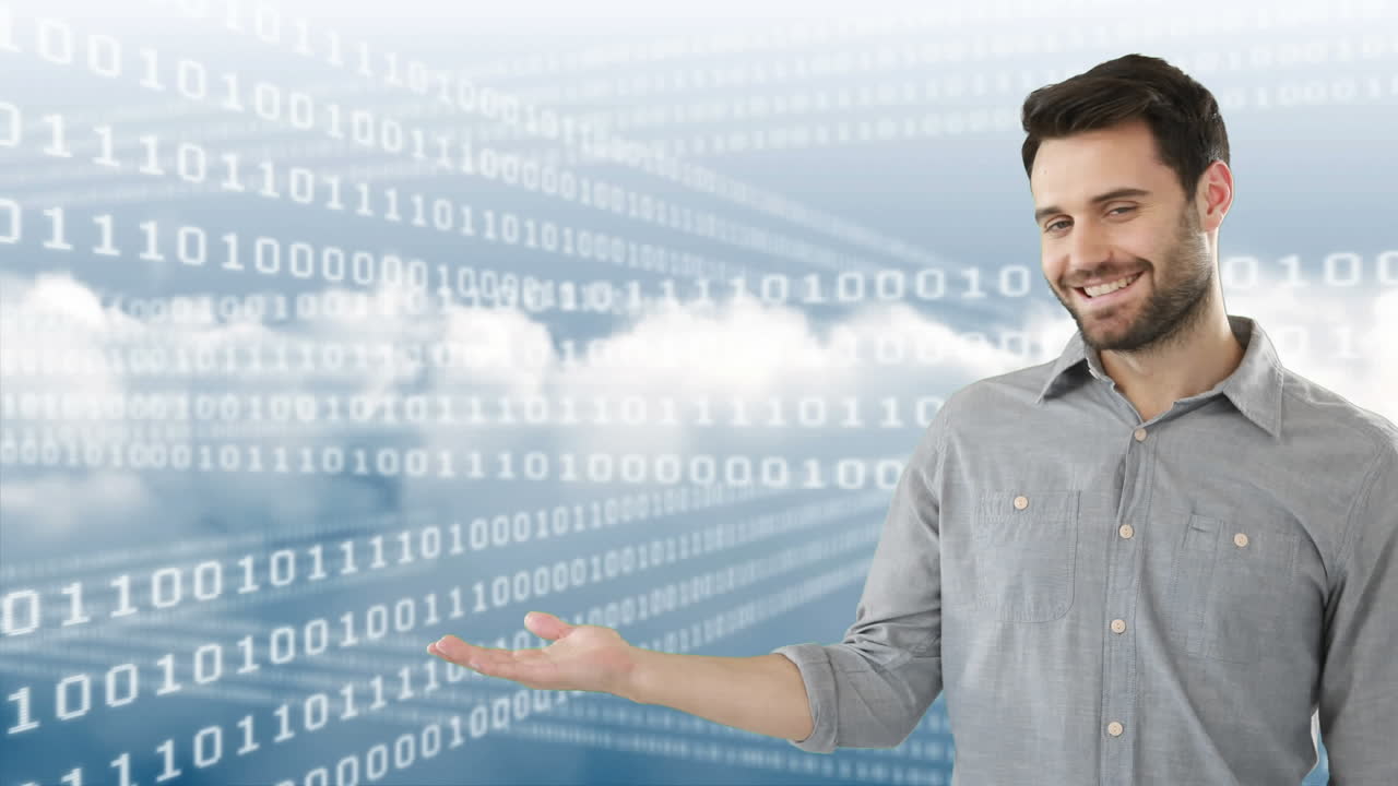 compuesto digital de un hombre y el sistema binario