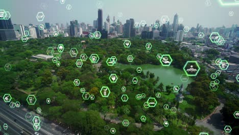 tecnología de la ciudad verde cambiando hacia el concepto de alteración sostenible
