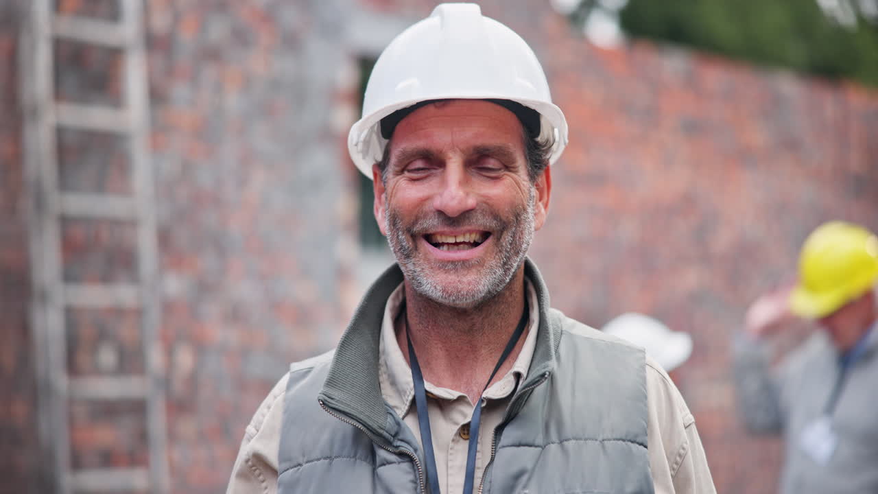 Construction worker portrait at a construction site