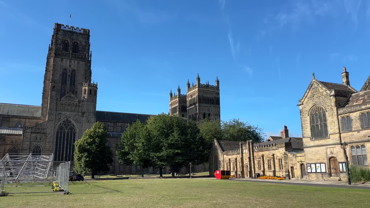 Durham town city north east england cathedral university river wear bridge