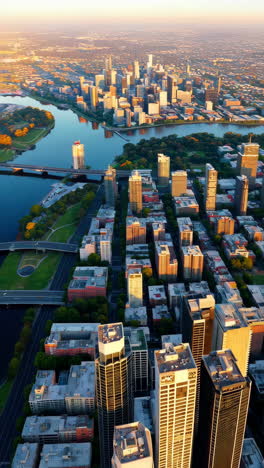 vista aérea de una ciudad moderna