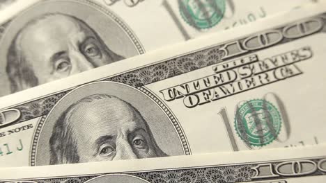 close-up view of us dollar banknotes