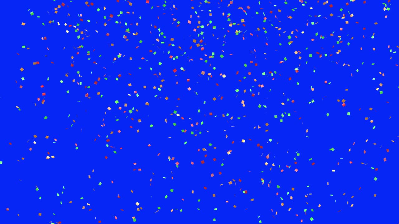 파란색 배경 에 떨어지는 다채로운 콘페티