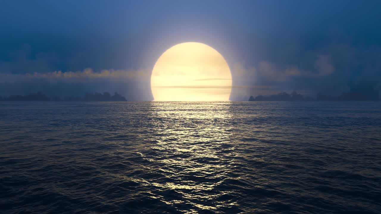 бесперебойный полет над океаном при синем закате.