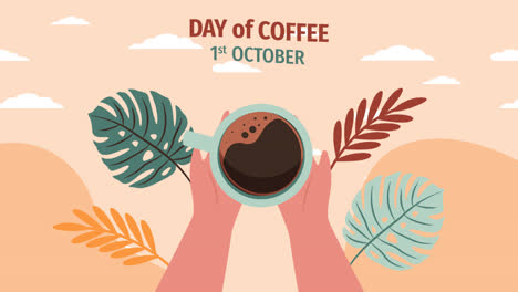 Gráfico-En-Movimiento-De-Ilustración-Plana-Para-La-Celebración-Del-Día-Internacional-Del-Café