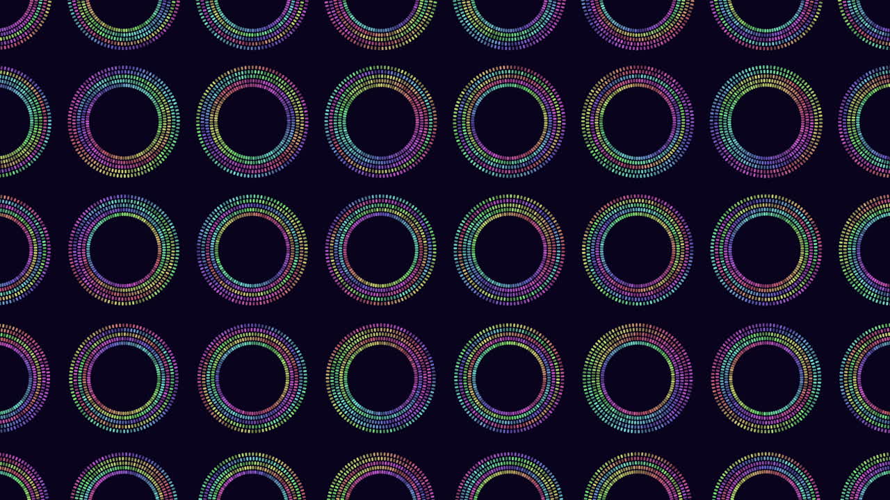 patrón de círculo colorido en fondo negro
