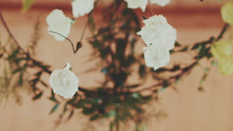 close-up of wedding flower decorations