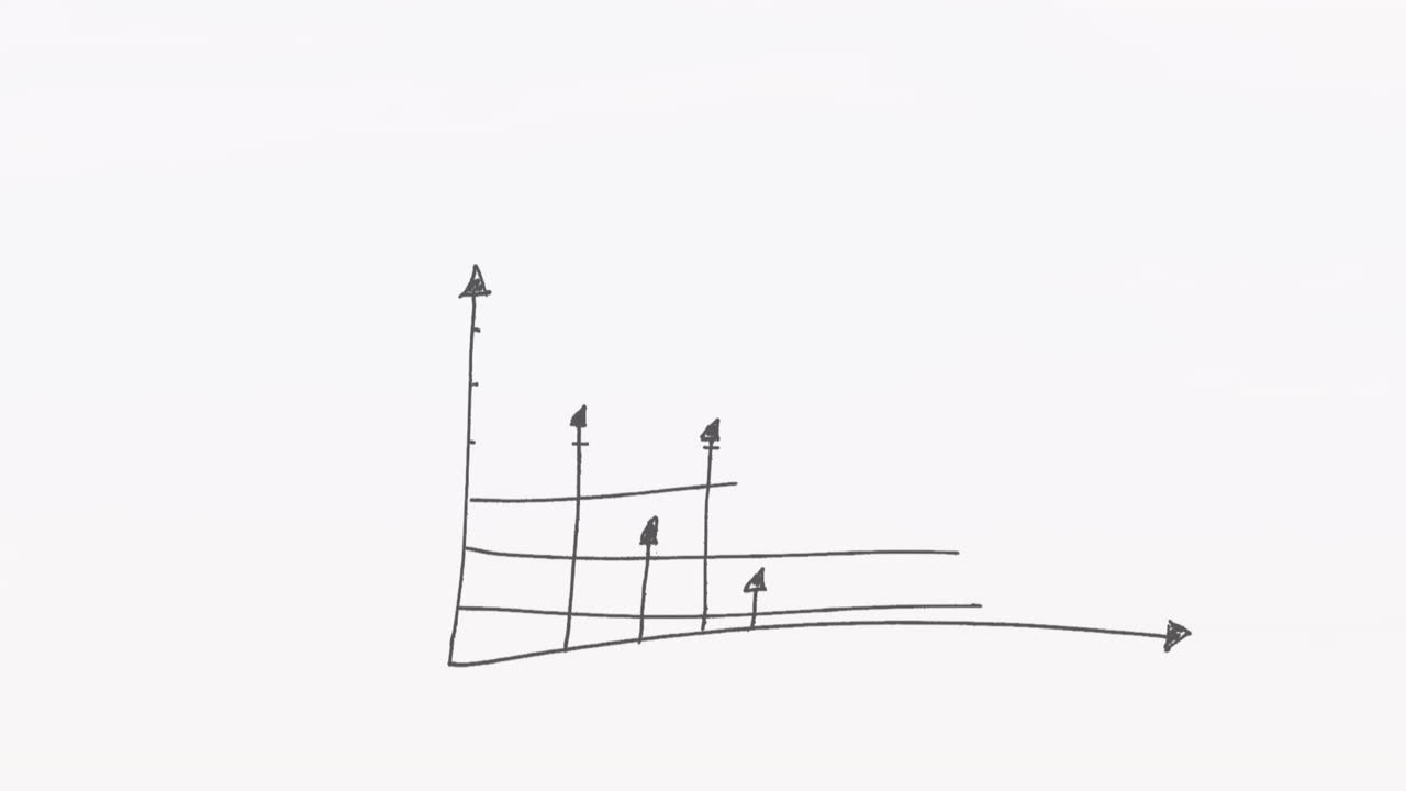 animación del procesamiento de datos estadísticos sobre un fondo blanco