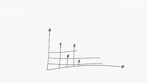 animación del procesamiento de datos estadísticos sobre un fondo blanco