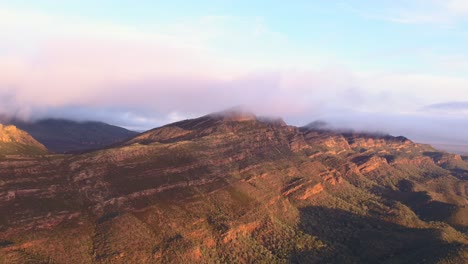 sunrise drone footage at wilpena pound, australia