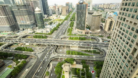 timelapse of the beijing city skyline from a high vantage point
