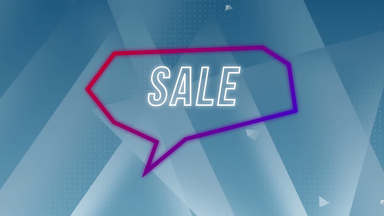 레트로 스피치 버블에서 판매 텍스트의 애니메이션