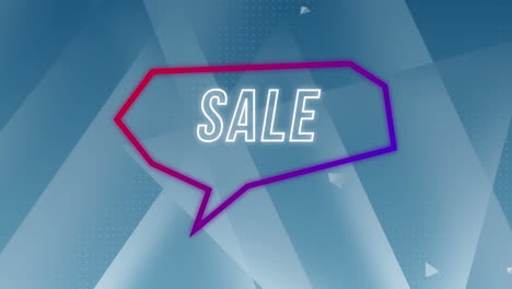 animación del texto de venta en la burbuja de habla retro