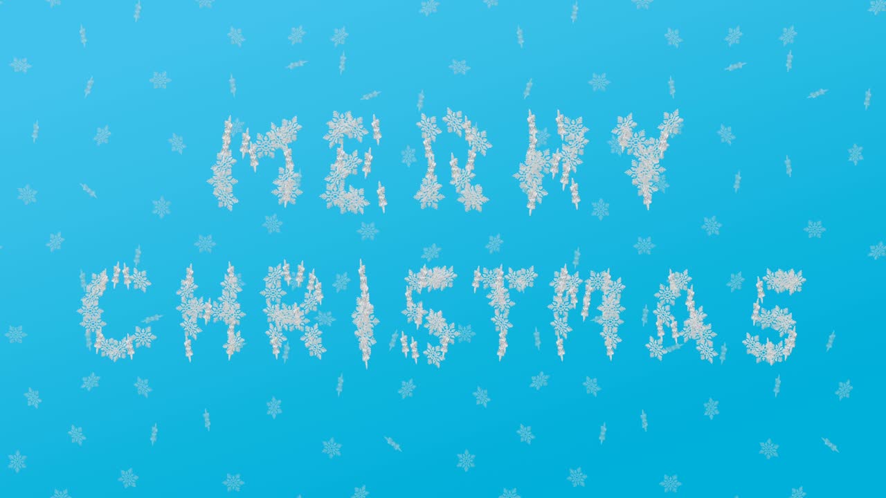 텍스트 - 밝은 파란색 배경에 '메리 크리스마스'