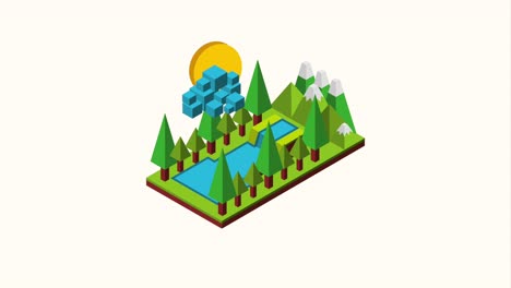 landscape isometric concept