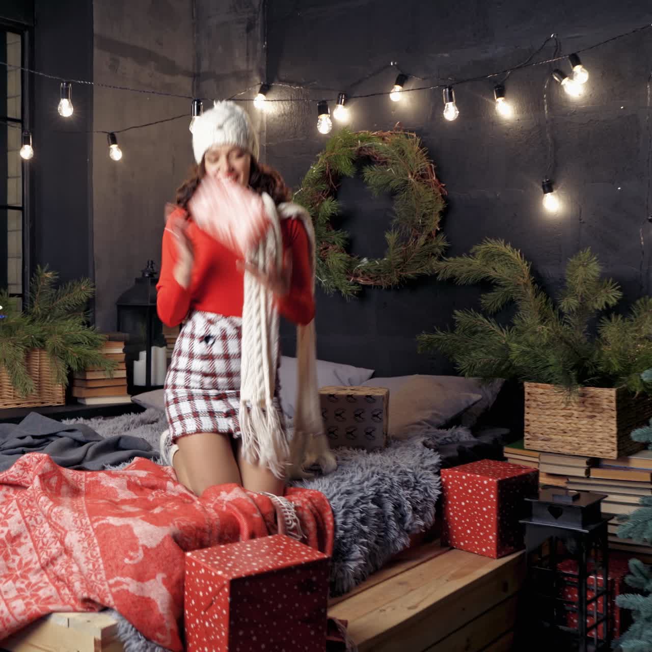 Woman with makeup in luxurious interior