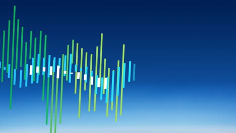 animación del procesamiento de datos sobre fondo azul