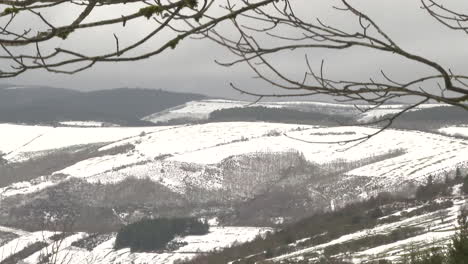 snowy winter landscape view from hills