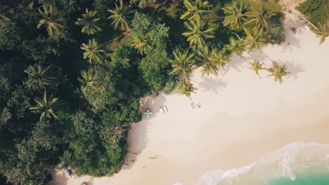 Amanwella-beach-south-coast-of-Sri-Lanka-tropical-paradise-ocean-and-sand-drone-footage