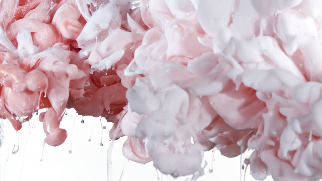 White and Red Gold Ink in Water