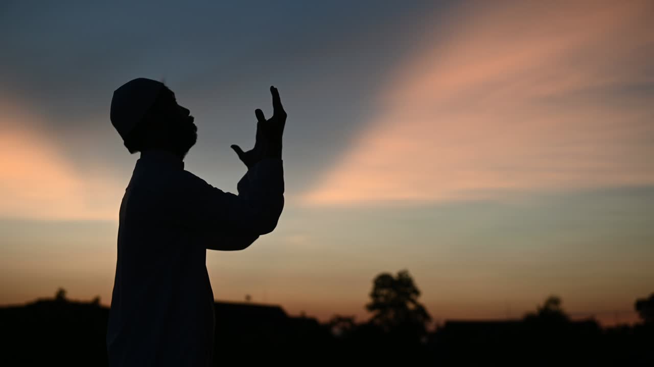 실루 젊은 아시아 무슬림