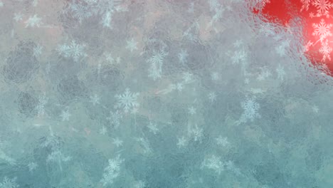 animation of snow and frost on red background