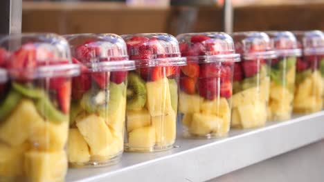 mixed fruit salad in plastic containers