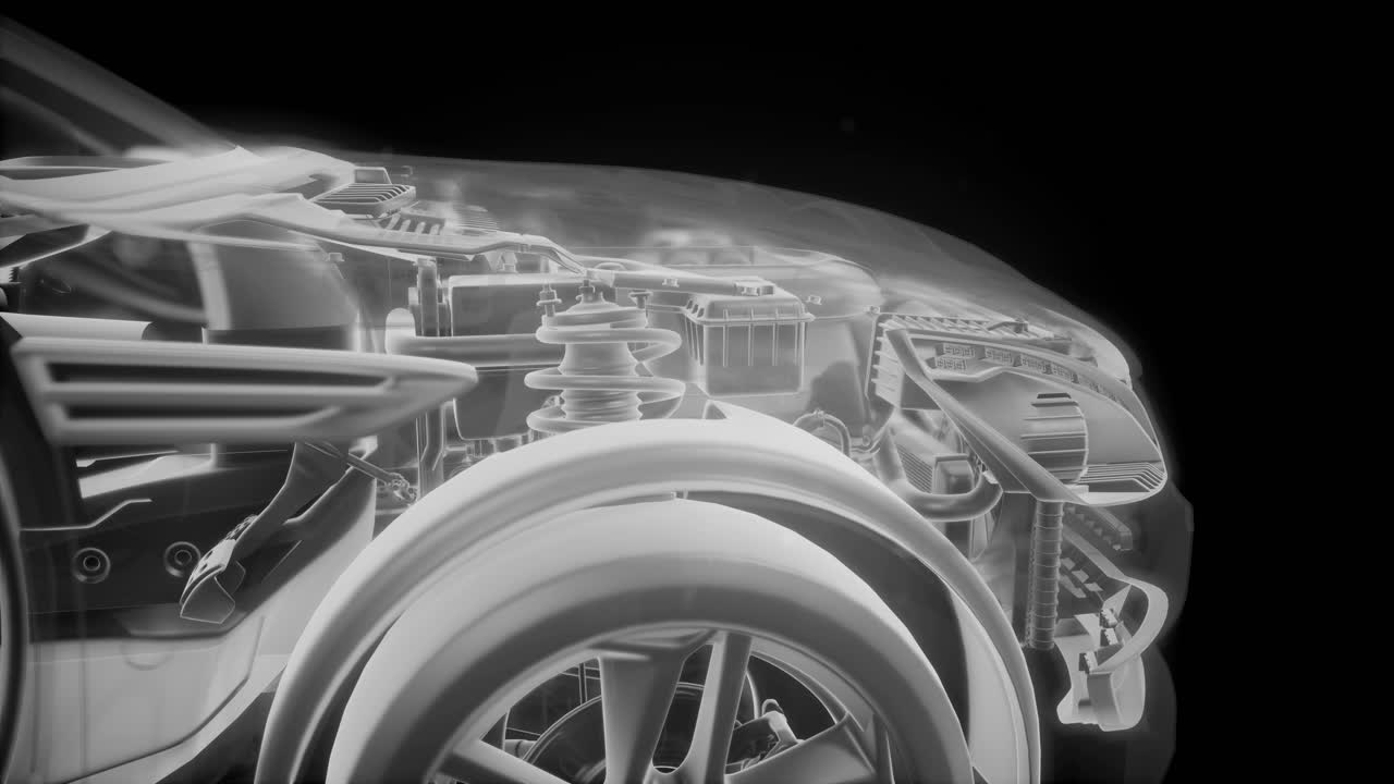 자세한 자동차 엔진 및 다른 부품